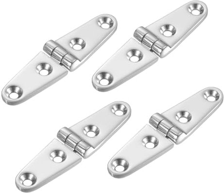 QUARKZMAN Porte Charnières, 4pcs 4 x 1 - 316 Inox Acier Marin Charnière, Poli Roulement Bateau Charnière pour Yacht Pont Placard Piano Meubles Matériel (Argent)