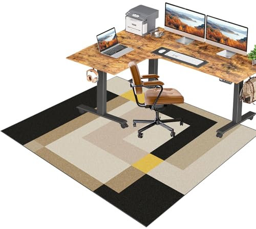 RxiBeFuw 120 x 140 cm Bodenschutzmatte Bürostuhl, Bürostuhl Unterlage rutschfest, Gaming Teppich für Stuhl, Floor Protection Mat, Bürostuhl Schreibtischstuhl Unterlage für Hartböden Fliesen Parkett