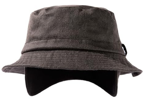 TOP-EX wasserdichte Winter-Fischerhüte mit Ohrenklappen & Nackenklappe, warme Fleece-gefütterte Regenhüte zum Wandern, Angeln und für Outdoor-Aktivitäten, Winddicht, Schwarz, L