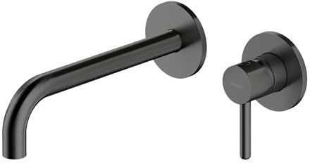 Omnires Y1215HLROGR Y Unterputz-Waschtischarmatur mit langem Auslauf, Außenelement, Graphite