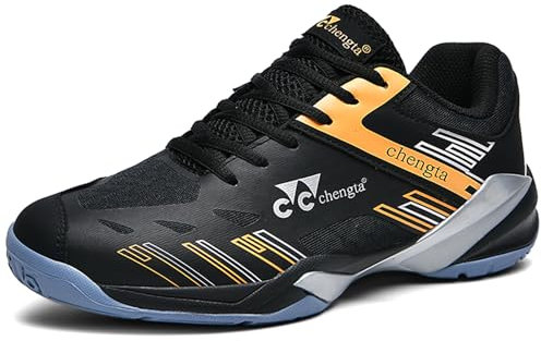 NGARY Pickleball-Schuhe für Herren und Damen, leichte Hallenschuhe für Badminton, Volleyball, Tennis, Tischtennis, Squash,Schwarz,39 EU