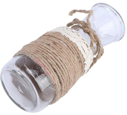 Alipis Jarrón De Cuerda De Cáñamo Transparente Jarrón Hidropónico para Sala De Estar Adorno De De Vidrio