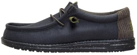 HEYDUDE Wally Stretch Sox för män - Casual Slip-On skor - Moccasin stil - Svart/Svart - M41