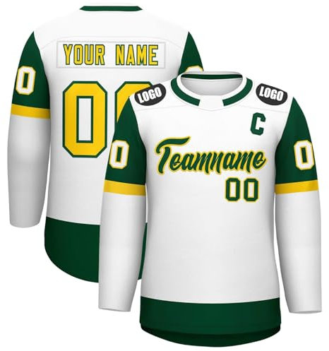 HGWOPGASD Eishockey Trikot Herren Personalisierte Eishockey-Tops Hemden Herren mit Name Nummer benutzerdefinierte Puck Trikots für Training Anzug A28