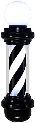 Poste de barbería con luz LED, poste de barbería, poste de barbería, luz de salón, poste de barbería LED de 68 cm, luz giratoria impermeable para peluquería, letrero de tienda de salón, luz de pared