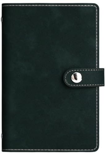 CALFOVERA A6 Notizbuchordner Aus PU Leder Nachfüllbar 6 Ring Planer Umschlag Mit Trenntaschen Reisetagebuch Ordner Weicher Einband Schutz Für Loseblattordner Für Meeting Füller Papier (Dunkelblau)