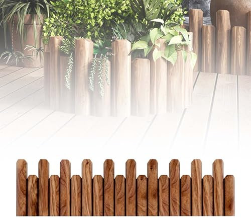 MBBTAG Bordures de Jardin 1.2m ClôTure de Jardin en Bois Peut êTre Jointé ClôTure Flexible en Bois de Pin Durable Palissade en Bois pour Pelouse Gravier Potager et Arbre(20x120cm/7.87x47.2in)