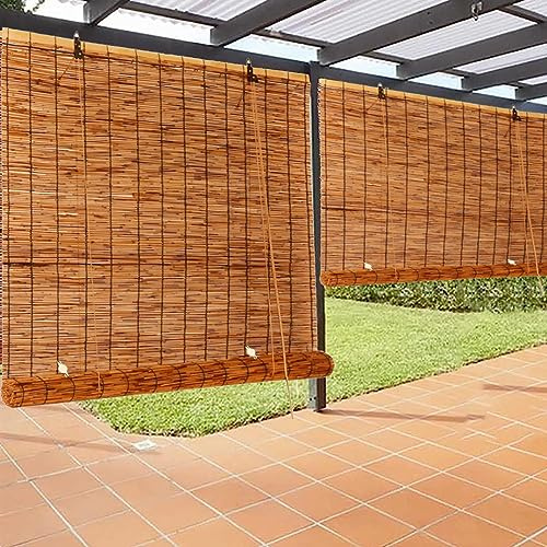 Natürlicher Bambus-Sichtschutzzaun für den Außenbereich, Balkon, Sichtschutz, Windschutz, dekorative Barriere, 140 x 250 cm, ideal für Terrasse, Garten und Terrasse