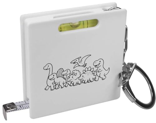 Azeeda 'Dinosaur Parade' Keyring Tape Measure/Spirit Level Tool (KM00044829)