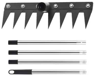 Genikeer Rastrillo Escardador con Mango Largo - Desbrozadora Manual para Jardinería Paisajismo Y Airear Suelo - Escardador Telescópico para Jardinería para Limpiar Acículas Suelo Macizos De Flores