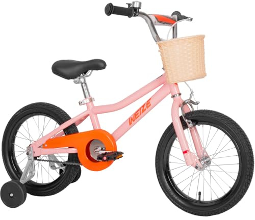 WEIZE Kids Bike, 16 Inch Children Bicycle for Boys & Girls Ages 4-7 Years Old, Rider Height 41-53 Inch, Adjustable Seat & Handlebars, Coaster Brake, Pink