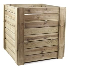 Vidahuerto Macetero EKOXXL de Madera para Exterior, Pino Tratado en Autoclave, 80x80x80 cm, Premontado, con Malla Geotextil, para Árboles y Plantas Grandes