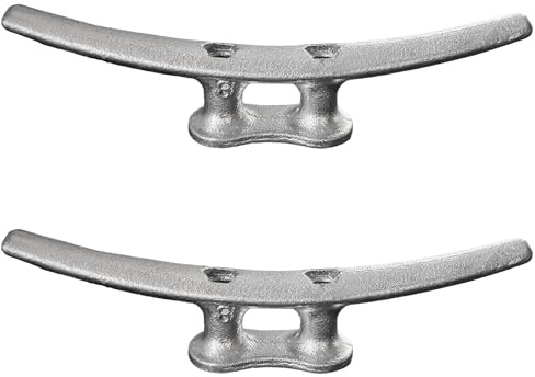 Laorde Boat Dock Cleats Galvanized 8/10/12 Large Cast Iron Dock Cleats Marine Grade Rope Cleat for Mooring, Pier, Deck, Tie Down (8 inch 2 Pack)