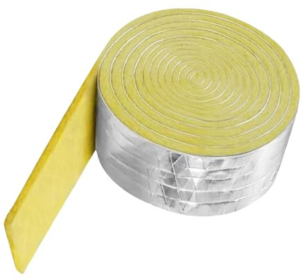 32.8ft Self Adhesive Glass Wool Pipe Insulator Wrap | Fireproof Thermal and Acoustic Insulation Tape for HVAC, Hot Water, Air Conditioning, RVs, Basements, Tea