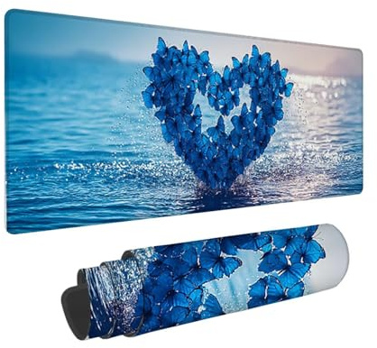 Tapis de Souris de Jeu, 1400 x 600 mm XXL Tapis Souris Gaming Grand, Antidérapant Étanche, iExtended Long Clavier Mouse Pad XXL, Accessoire Bureau, pour Gamer, Ordinateur, PC (Plage Amour) i-709