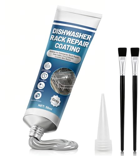 NoxGule Kit Reparation Rouille Panier Lave Vaisselle, Mastic Acrylique,50ML | Adhésion Forte,Imperméable Résistant Hautes Températures,pour Réparation Panier Lave Vaisselle,Reparation Lave Vaisselle,Gris
