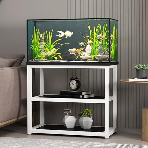 27.6in Tall Terrarium Holder,Aquarium Stand With Storage Cabinet, High Load-bearing Baked Enamel Steel Frame, Suitable For Living Rooms(Black,70x35cm/27.6x13.8in)