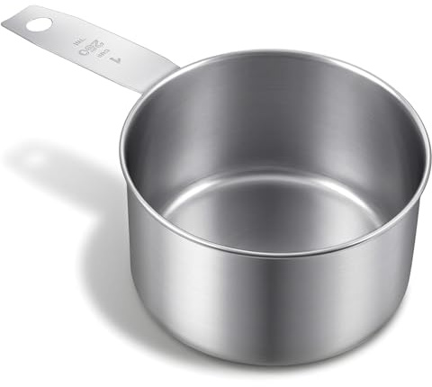 1 Cup Measuring Cups 250ml Dog Food Measuring Cups Stainless Steel Measure Cup for Cooking and Baking, Easy-Pour Spouts Dishwasher Safe Kitchen Essential