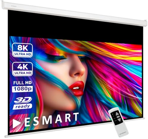 ESMART Profesional MIMOTO Pantalla de Motor 360 cm Imagen 323 x 202 cm (150) 16:10 | Control Remoto programable | Pantalla de Motor de Pantalla de proyección de proyector eléctrico de Cine en casa