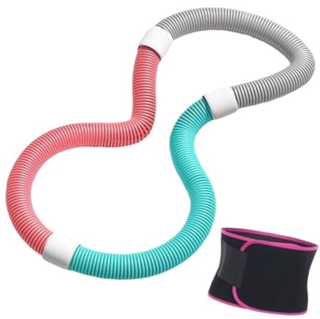 Ysyqkn 2 Piezas de Aro de Fitness Plegable, Aro de Entrenamiento con Peso, Equipo de Resorte Compacto, Adecuado para Hombres Y Mujeres para Deportes, Gris Verde 1.2 Kg