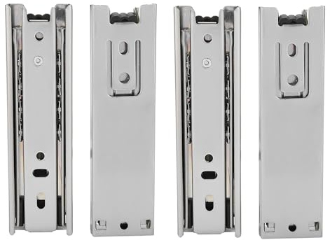Tomotato Guida Cassetto Estensione Completa 5 Pollici 125mm, 2 Pezzi Guida Scorrevole a Cuscinetti per Cassetti Armadio, Guida Telescopica in Acciaio Laminato a Freddo