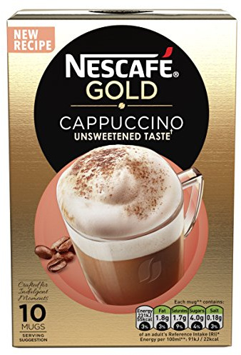 Nescafé Gold Cappuccino Unsweetened Taste Coffee, 8 Sachets (Pack of 6, Total 48 units)
