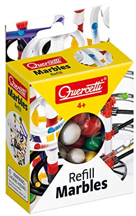 Quercetti Marbles Refill 60 Kugeln, Murmelbahn Zubehör Spielzeug ab 4 Jahre Kinder, Geschenk Junge Mädchen Reisespiele, Sensorik Spielzeug Ersatz Kugeln