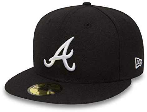 New Era MLB League Basic 59Fifty Atlanta Braves Snapback cap, Uomo, Black White, 7 1/8 (56.8 cm)