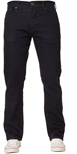 Enzo New Mens Stretch Straight Leg Regular Fit Classic Basic Denim Jeans