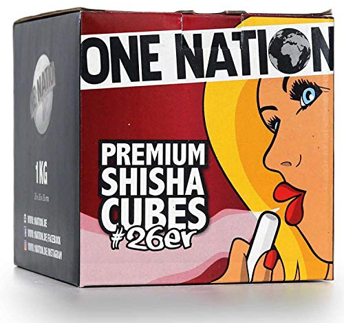 ONE NATION | Gastro 26er Shisha Kokoskohle Naturkohle, Hookah Charcoal Shisha aus 100% Kokosschalen - max. 120 Minuten Brenndauer | starke Hitze | Ohne Eigengeschmack & chemische Zusätze 20kg