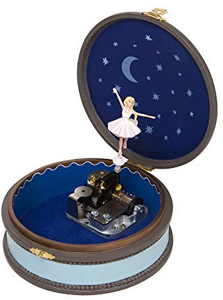 Lutèce Créations Caja de música/Caja Musical de Porcelana, Resina y Metal con Bailarina giratoria, Fetiche de Félicie de la película Bailarina - El Lago de los cisnes (P. I. Chaikovski)