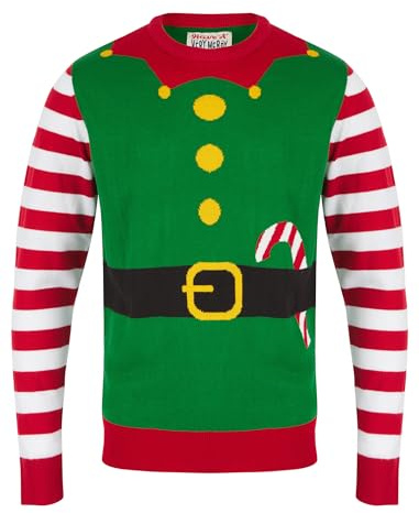Tokyo Laundry Merry Christmas Men's 'Elfie' Novelty Knitted Crew Neck Xmas Jumper