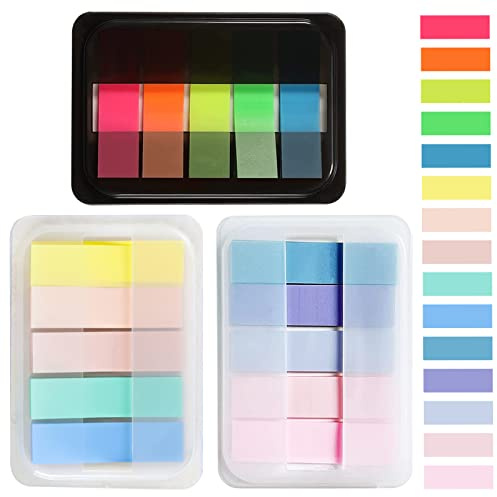 300 Pcs Sticky Tabs, Transparent Page Markers with Base Box, Colorful Book Annotation Kit, Clear Index Tabs with Translucent Index Stickers for Books Page Bookmarks Office Supplies