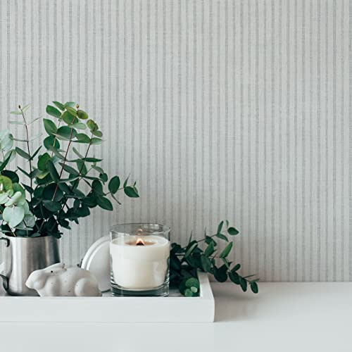 A.S. Création Maison Charme 390763 Papier peint à rayures Crème Gris 10,05 m x 0,53 m Fabriqué en Allemagne