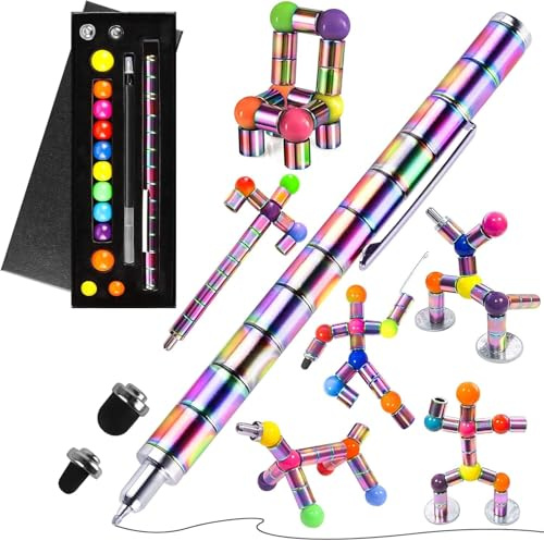 Magnetic Fidget Pen – Stress Relief Gadget for Men & Women, Valentine Easter Birthday Gift for Teenager Boys Girls Kids, Cool Magnetic Fidget Toy for Anxiety Relief & Focus (Color)