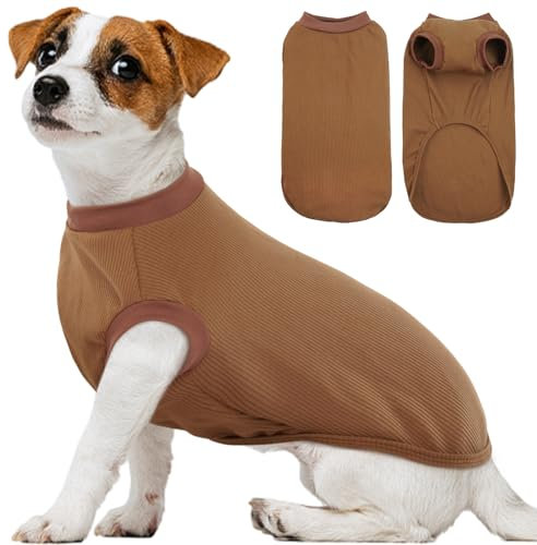 Kuoser Hundepullover Kleine Hunde, Hundehemd Pullover Hund Haustierkleidung, Hundeshirts Hunde Pullover, Dünn Hundemantel Hundejacke, Hundekatzen Kleidung, Weicher Hunde Pyjamas, Braun