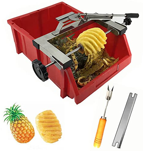 Automatic Pineapple Peeling Machine with Spare Blade - Fast Fruit Peeling Tool for Kitchen, Manual Automatic Peeler for Quick and Easy Peeling
