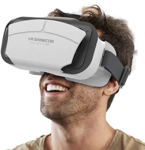 Cuffie per telefono VR – Cuffie per realtà virtuale regolabili per adulti, occhiali per realtà virtuale, occhiali, caschi con schermo da 4,5 – 7,0 pollici, occhiali VR per TV, video