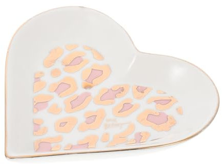 OKUMEYR 1Stk Liebe Platte Tischdekoration Schmuckaufbewahrungsplatte aufbewahrungsdose Storage Boxes weibliches Aufbewahrungsplatte für Halsketten Keramik Rosa Wiederverwendbar