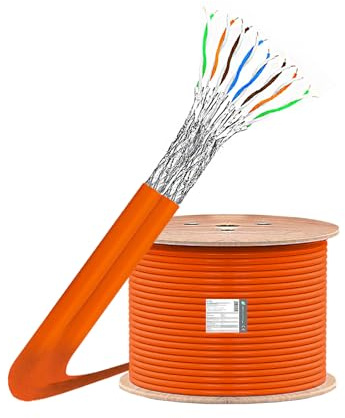 ProfiPatch Cat 7 Netzwerkkabel Verlegekabel Ethernet Kabel 10 Gbit 1000 MHz Datenkabel S/FTP AWG23 PIMF LSZH Duplex orange 250m