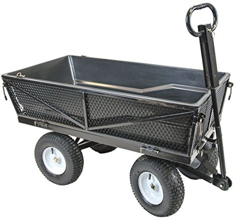 The Handy THMPC Multi-Purpose Garden Cart or Flat Bed Trailer 300kg Capacity with Puncture Proof Wheels and Tipping Function - 2 Year Guarantee