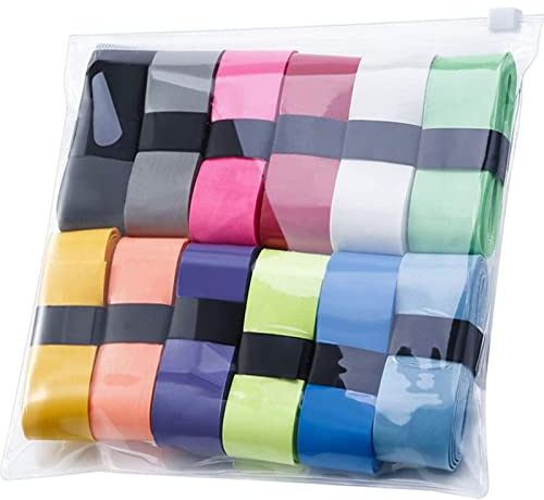 Jovitec Tennis Badminton Rackets Grips Overgrips Tape for Anti-slip and Absorbent Grip, Multicolor (12 Pieces, Color B)