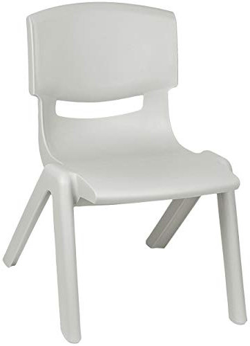 alles-meine.de GmbH Kinderstuhl/Stuhl - Farbwahl - grau - Silber - Plastik - bis 100 kg belastbar/kippsicher - für INNEN & AUßEN - 0-99 Jahre - stapelbar - Garten - Kinderm..