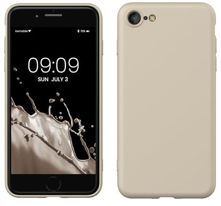 kwmobile Handyhülle für iPhone SE 2022 Hülle/iPhone SE 2020 / iPhone 8 / iPhone 7, für iPhone SE Hülle - Schutzhülle für kabelloses Laden - Case in Creme