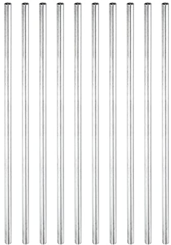 sourcing map Round Coupling Nut, M4x0.7mm Female Thread 170mm Threaded Round Sleeve Connector Rod Bar Stud Tube Nut Hardware Fastener, Silver Pack of 10
