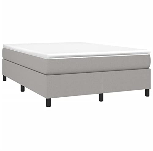 vidaXL Boxspring-sängram ljusgrå 140x200 cm tyg