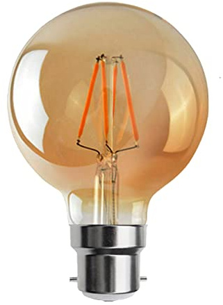 LEDSone Vintage Edison Light Bulb G95 B22 Bayonet 4W Dimmable Retro Filament Style Warm White Light LED Bulbs for Home Office Decoration