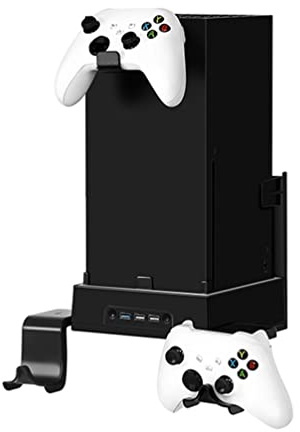 LiLiTok Wall Mount Compatible for Xbox Series X, Wall Mount Vertical Hanging with Cooling Fan Base, Colourful Mount for Xbox Series X Game Console/Controller/Headphones, black, Briefcase