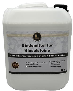 Leintrade Kiesbinder/Kiesverfestiger (10L) Bindemittel zum Verbinden von Kieselsteinen oder Schotter Aller Art in einem 10L Kanister.