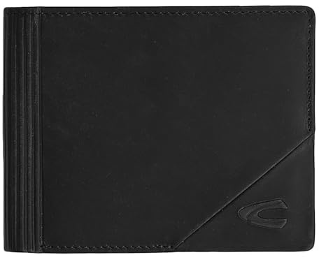 camel active Taiga Herren Geldbörse RFID Querformat Leder Mittelgroß Schwarz